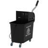 Mop Bucket with Wringer on Wheels 21 Quart Floor Cleaning Black Separate Dirty Clean Water System
