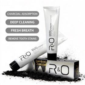 R&O Bamboo Charcoal Whitening Toothpaste, Natural Deep Cleaning Oral Care (3.5oz) - US West Coast Stock & Fast Shipping