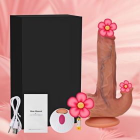 A realistic female vibrator with a phallic shape, designed for G-spot stimulation, heating, thrusting