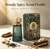 Unisex Eau de Parfum 3.4oz Matte Dark Green Perfume Bottle Embossed Metallic Gold Cap Luxury Jungle Print Gift Box Warm Wood Spicy Long Lasting Fragra