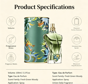 Unisex Fresh Green Woody Perfume Spray 100ml Long Lasting Elegant Body Shaped Glass Bottle Fragrance With Dragon Floral Gift Can For Daily Dating Trav