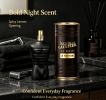 125ml/4.2oz Masculine Cologne Spray Spicy Lemon Scent Unique Striped Torso Glass Bottle Premium Dark Metal Gift Tin Long Lasting Daily Fragrance For M