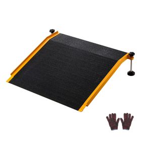 Threshold Ramp for Doorways, 26.4 x 31.9 in, Platform Aluminum Wheelchair Ramp with Adjustable Height, Non-Slip Door Threshold Ramps