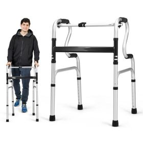 Heavy-Duty Rolling Walker (400lbs): Aluminum Alloy, 8-Level Height (29"-36"), 2 Modes, 1-Click Fold