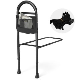 Height Adjustable Bedside Safety Rail, Tool-Free Assembly Bed Assist Bar with Anti-Slip Legs for Elderly Adults