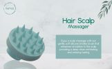 BeNat Hair Scalp Massager - Soft Silicone Bristles Shampoo Brush for Deep Cleansing, Head Relaxation, Exfoliation & Root Stimulation, Blue
