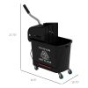Mop Bucket with Wringer on Wheels 21 Quart Floor Cleaning Black Separate Dirty Clean Water System
