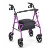 2-in-1 Rollator Walker with Seat (Purple), 8-Inch Large Wheels & Versatile Braking System, Adjustable Height