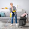 Mop Bucket with Wringer on Wheels 21 Quart Floor Cleaning Black Separate Dirty Clean Water System