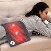 Gray Electric heated pad is equipped with 2 small massagers interior