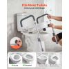 Raised Toilet Seat with Arms, 350 lbs Capacity, 5-Inch Lift Height & Adjustable Width