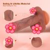 A realistic female vibrator with a phallic shape, designed for G-spot stimulation, heating, thrusting