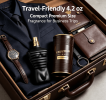 125ml/4.2oz Masculine Cologne Spray Spicy Lemon Scent Unique Striped Torso Glass Bottle Premium Dark Metal Gift Tin Long Lasting Daily Fragrance For M