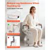 Raised Toilet Seat with Arms, 350 lbs Capacity, 5-Inch Lift Height & Adjustable Width