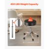 Rolling Stool with Wheels, 450 LBS Weight Capacity Round Rolling Stool Chair, Height Adjustable Thickened PU Leather Swivel Stool for Salon, Spa