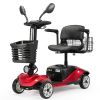 4 Wheel Compact Heavy Mobility with Lights, Battery Powered Electric Mobility Scooter, Electric Transportation Wheelchair, 2 Basket