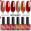 LIMEGIRL 6pcs Gel Polish Set 6 Vibrant Colors UV Gel NailPolish Red Blue Green Hema TMPTA TPO 3-free AllSeasons NailGel for Christmas Gift Women Girls