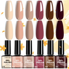 LIMEGIRL 6pcs Gel Polish Set 6 Vibrant Colors UV Gel NailPolish Red Blue Green Hema TMPTA TPO 3-free AllSeasons NailGel for Christmas Gift Women Girls (Color: HC004)