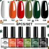 LIMEGIRL 6pcs Gel Polish Set 6 Vibrant Colors UV Gel NailPolish Red Blue Green Hema TMPTA TPO 3-free AllSeasons NailGel for Christmas Gift Women Girls