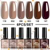 LIMEGIRL 6pcs Gel Polish Set 6 Vibrant Colors UV Gel NailPolish Red Blue Green Hema TMPTA TPO 3-free AllSeasons NailGel for Christmas Gift Women Girls