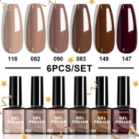 LIMEGIRL 6pcs Gel Polish Set 6 Vibrant Colors UV Gel NailPolish Red Blue Green Hema TMPTA TPO 3-free AllSeasons NailGel for Christmas Gift Women Girls (Color: HC025-4)