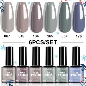 LIMEGIRL 6pcs Gel Polish Set 6 Vibrant Colors UV Gel NailPolish Red Blue Green Hema TMPTA TPO 3-free AllSeasons NailGel for Christmas Gift Women Girls (Color: HC025-8)