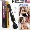 20 Speed Electric Handheld Vibrating Massager Therapy Motor Wand Full Body Massage Stick+Box