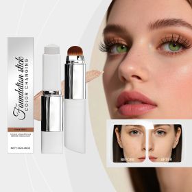 2-in-1 Color Changing Foundation Stick with Built-in Makeup Brush (style: Deep Skin Tone Two-in-One Color-Changing Foundation Stick)