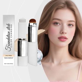 2-in-1 Color Changing Foundation Stick with Built-in Makeup Brush (style: Ivory White Two-in-One Color-Changing Foundation Stick)
