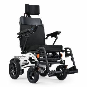 Automatic Reclining Foldable Electric Wheelchairs for Adults, Longest Range 20 Miles of Deluxe Electric Wheelchair with Dual 12AH Lithium Batteries (default: default title)