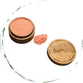 BeNat All-Natural Blush Loose Powder | Reusable Bamboo Container with Refills | Vegan & Lightweight Face Makeup (OPTIONS: Plum)