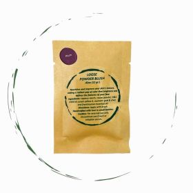 BeNat All-Natural Blush Loose Powder | Reusable Bamboo Container with Refills | Vegan & Lightweight Face Makeup (OPTIONS: Refill -Plum)