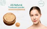 All-Natural Translucent Loose Face Powder - Oil-Absorbing Mattifying Setting Makeup with Reusable Bamboo Case & Eco-Friendly Refill - Sheer Warm Tint