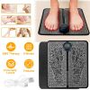 EMS Foot Massage Pad Electric Stimulator Massager Unit Leg Reshaping Muscle Pain Relax Foldable Massage Mat w/ 6 Modes 10 Intensity Levels