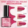 LIMEGIRL 6pcs Gel Polish Set 6 Vibrant Colors UV Gel NailPolish Red Blue Green Hema TMPTA TPO 3-free AllSeasons NailGel for Christmas Gift Women Girls