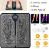 EMS Foot Massage Pad Electric Stimulator Massager Unit Leg Reshaping Muscle Pain Relax Foldable Massage Mat w/ 6 Modes 10 Intensity Levels