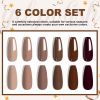 LIMEGIRL 6pcs Gel Polish Set 6 Vibrant Colors UV Gel NailPolish Red Blue Green Hema TMPTA TPO 3-free AllSeasons NailGel for Christmas Gift Women Girls