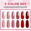 LIMEGIRL 6pcs Gel Polish Set 6 Vibrant Colors UV Gel NailPolish Red Blue Green Hema TMPTA TPO 3-free AllSeasons NailGel for Christmas Gift Women Girls