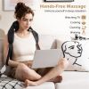 Neck Shoulder Massager - 4D Deep Tissue Kneading, 2 Modes & 2-Level Heat (104-113°F), Hands-Free Straps for Home/Office/Travel
