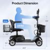 4 Wheel Electric Mobility with Lights, Battery Powered Electric Mobility Scooter, Basket, Extended Battery