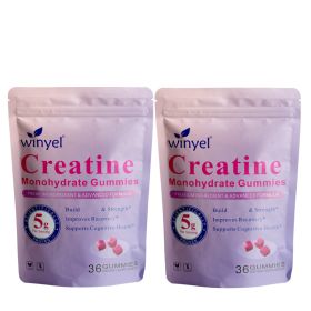 Creatine Monohydrate Gummies, 5 Grams Per Serving, Sugar-free Creatine Gummies, Suitable For Workouts, Strength, Cognitive Health, And Muscle Sup (Option: 2 PCS)