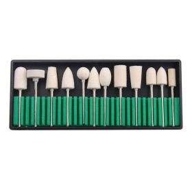 Nail Polishing Heads Diamond Tools (Option: 12wools)